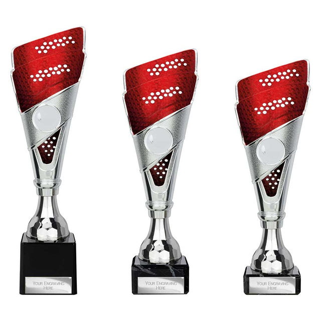 Predator Trophy Silver & Red - Trophies - Prudhoe Rosettes