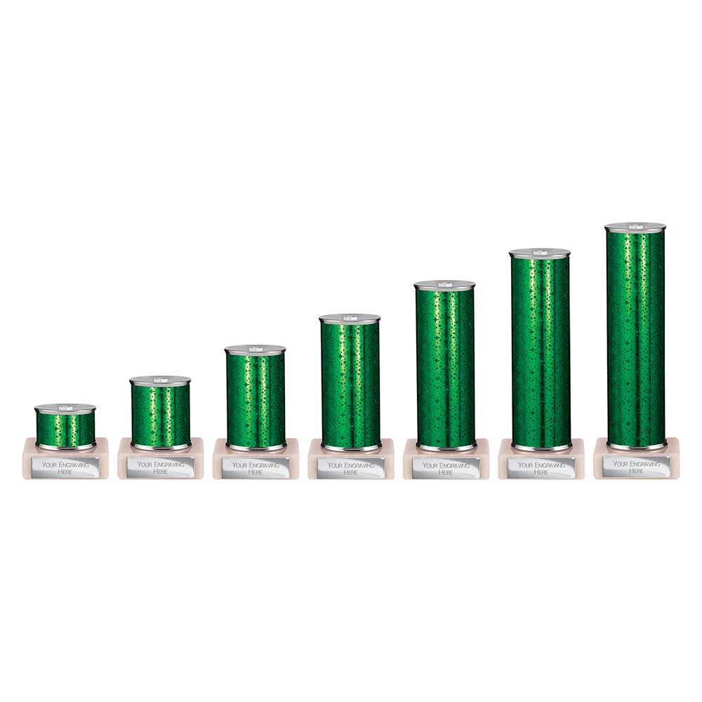 Superstars Tube Trophy Green - Trophies - Prudhoe Rosettes