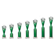 Rodeo Multisport Tube Trophy Silver & Green - Trophies - Prudhoe Rosettes