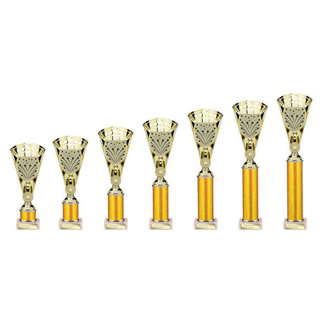 Cobra Star Multisport Tube Trophy Gold - Trophies - Prudhoe Rosettes
