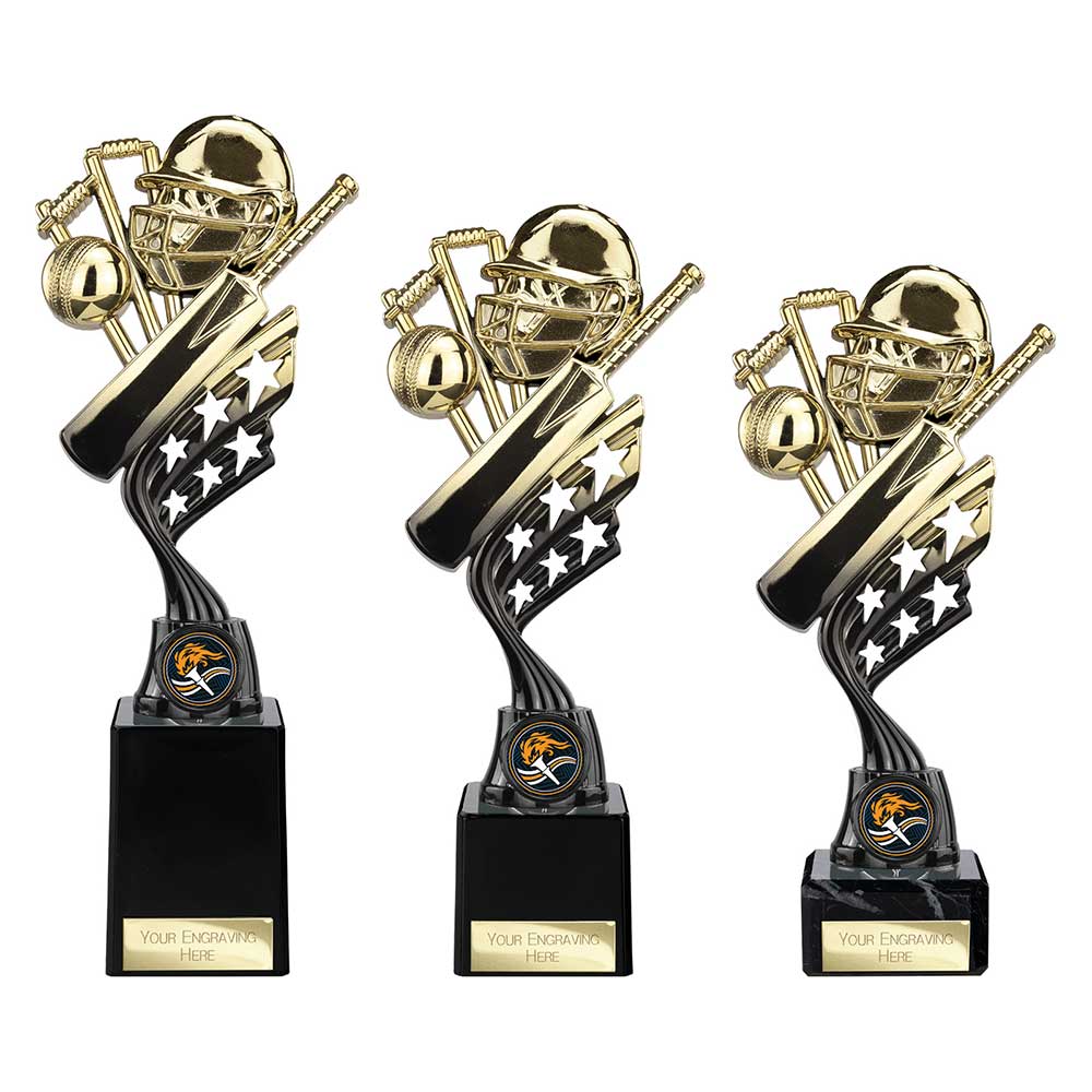 Innov8 Cricket Plastic Trophy Gold & Black